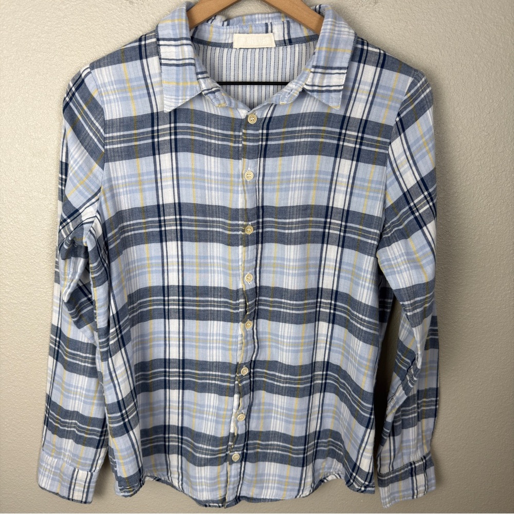 CP Shades Women’s Cotton Gauze Plaid Button Down Shirt
